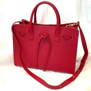 MANSUR GAVRIEL Sun Bag Flamma Red Tumbled Leather